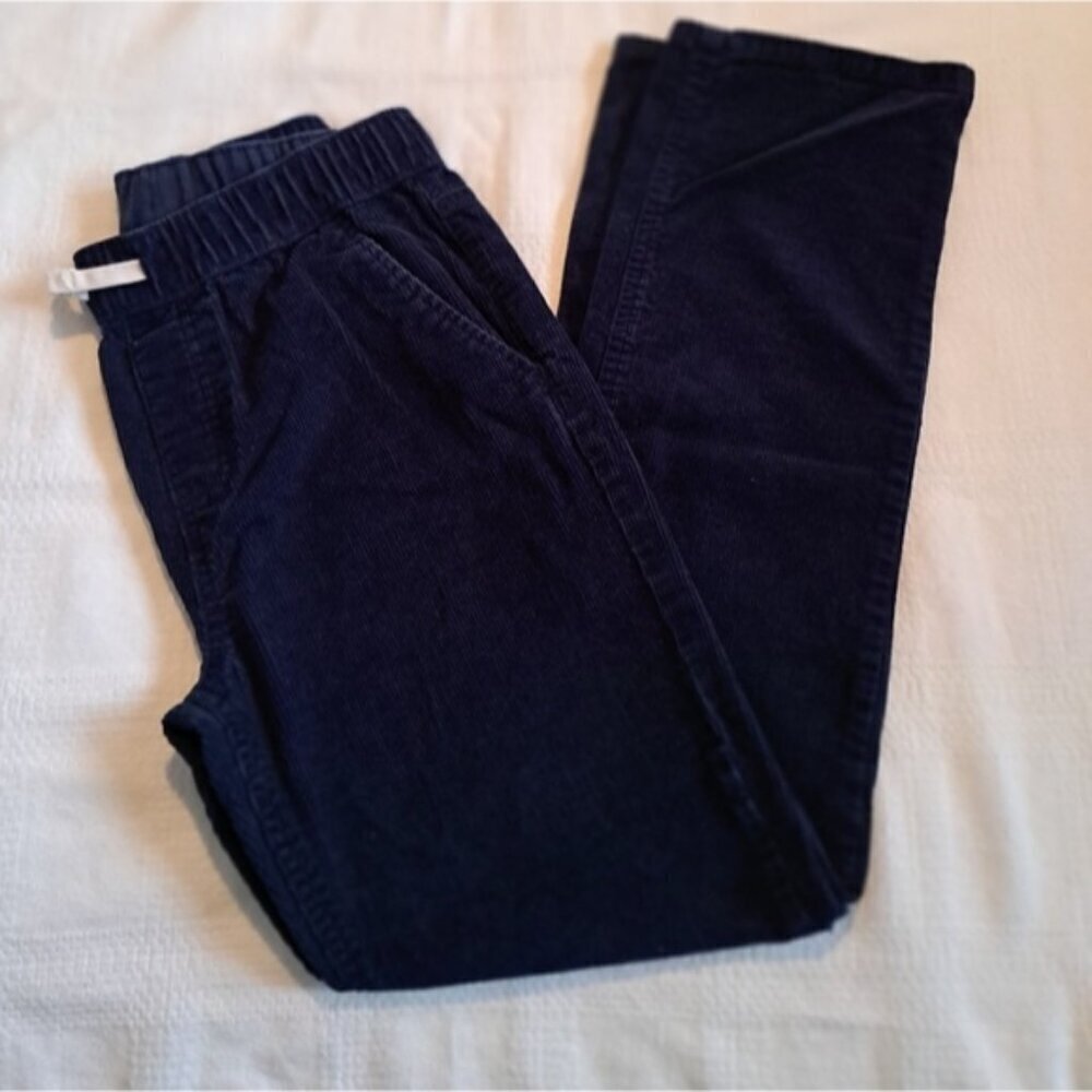 Lands' End boys size M or 10-12 blue corduroy pull on pants VGUC